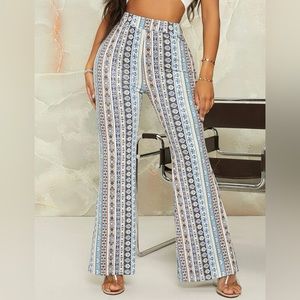 SHEIN SXY High Waist Ditsy Floral Flare Leg Pants - Sz L